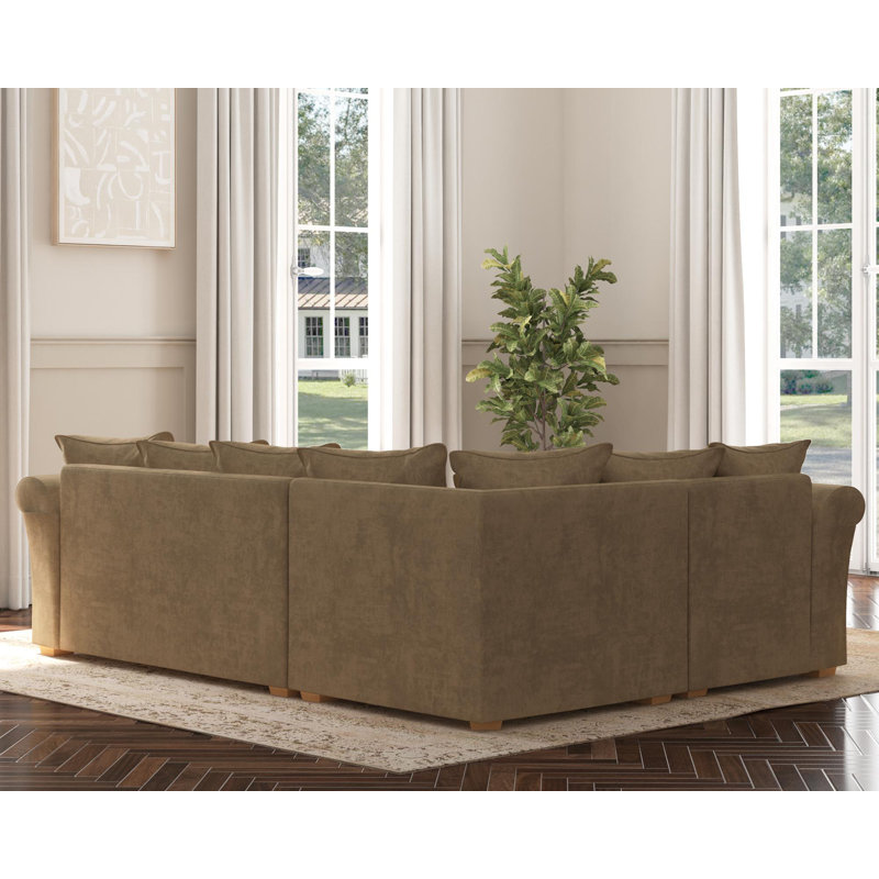 Castleacre Corner with two seats, Scatter Back, Right Hand Facing, Dark Mink Polyester