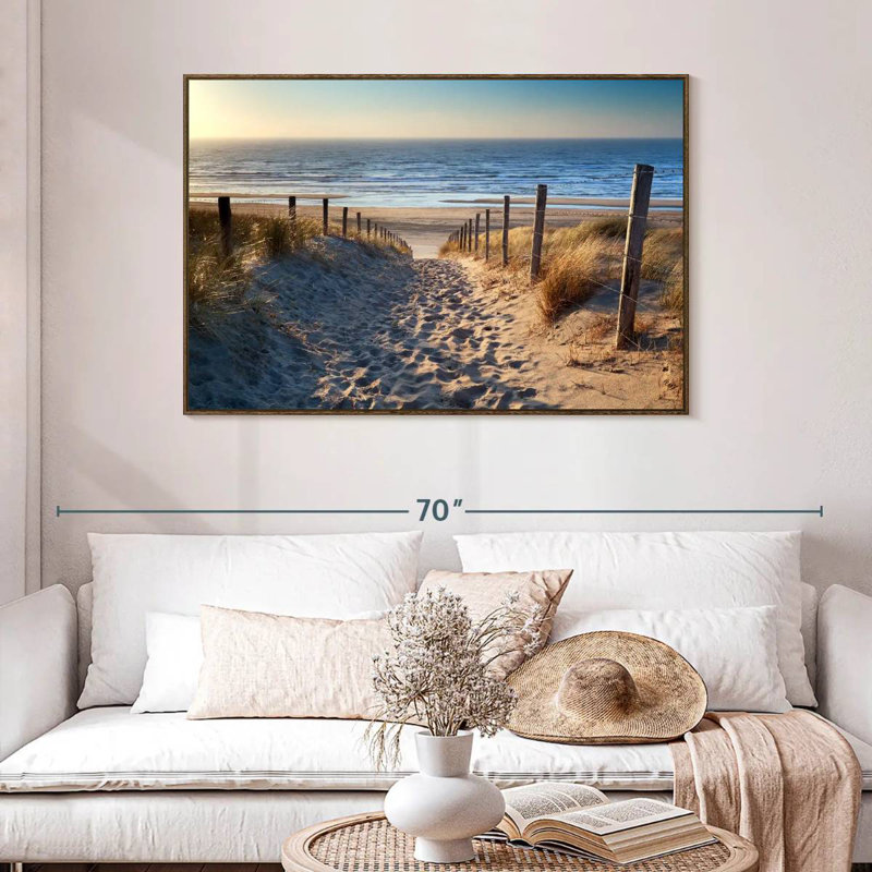 Path to North Sea Moxley, 46 po x 31 po, Cadre flottant noyer