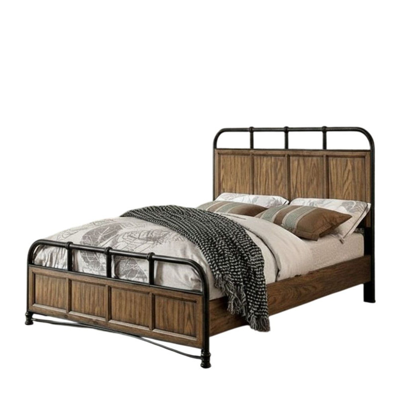 Soren Brown Metal Frame California King Platform Bed, California King