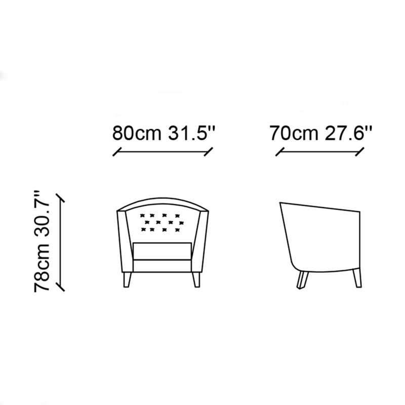 Fauteuil capitonné en nubuck de l 31,5 po Larnakas