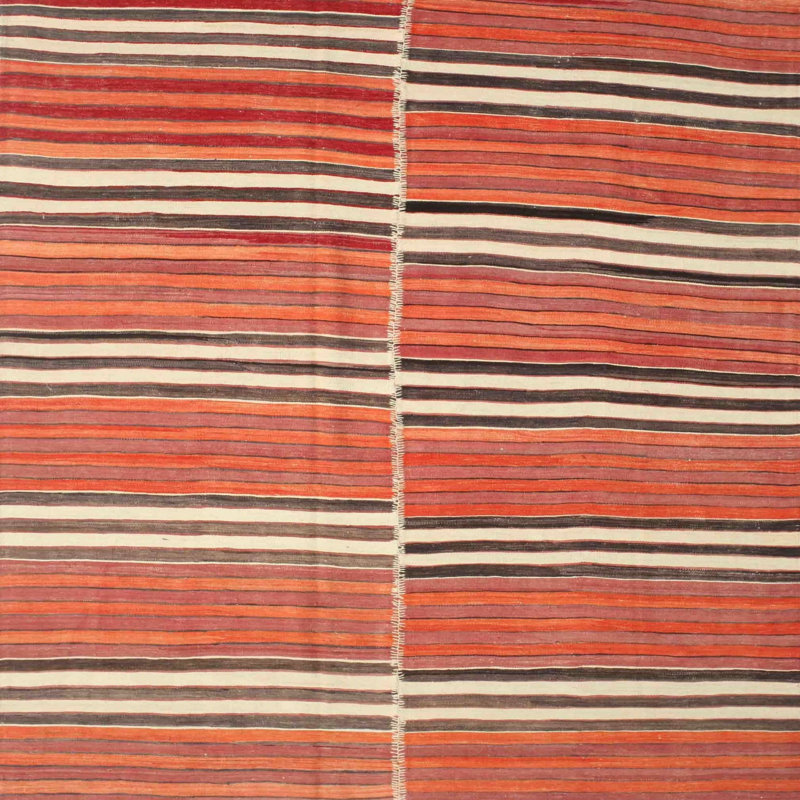 Tapis de zone rouge/vert contemporaine, Carré 4 pi