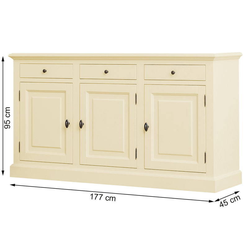 Blaxton 177cm Sideboard, Light Ivory