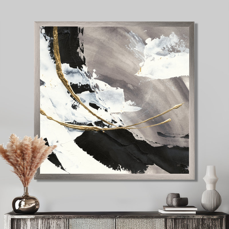 Abstrait art mural sur toile, impression moderne de l'arc peint Glam - Glam Painted Arcs II, H 30 po x l 30 po, Blanc