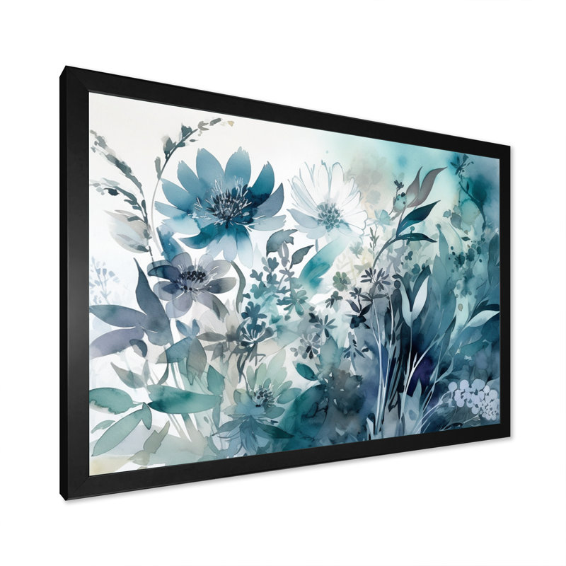 " Green Leaf Veins II ", Black Picture Framed, 12" H x 20" W x 1" D