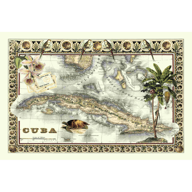 Carte tropicale de Cuba, H 32 po x l 48 po