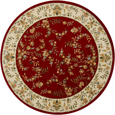 Helmetta Authentic Hand-Tufted Handmade Red & Beige Oriental Wool Area Rug
