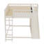 Grand lit mezzanine avec tête de lit tapissier, tablettes de rangement, échelle et glissoire, beige-1502098576-1502098579