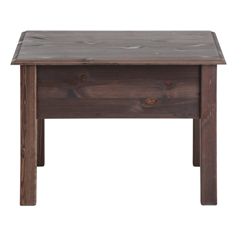 Yassine Solid Wood Four Leg Coffee Table with Storage, Havana