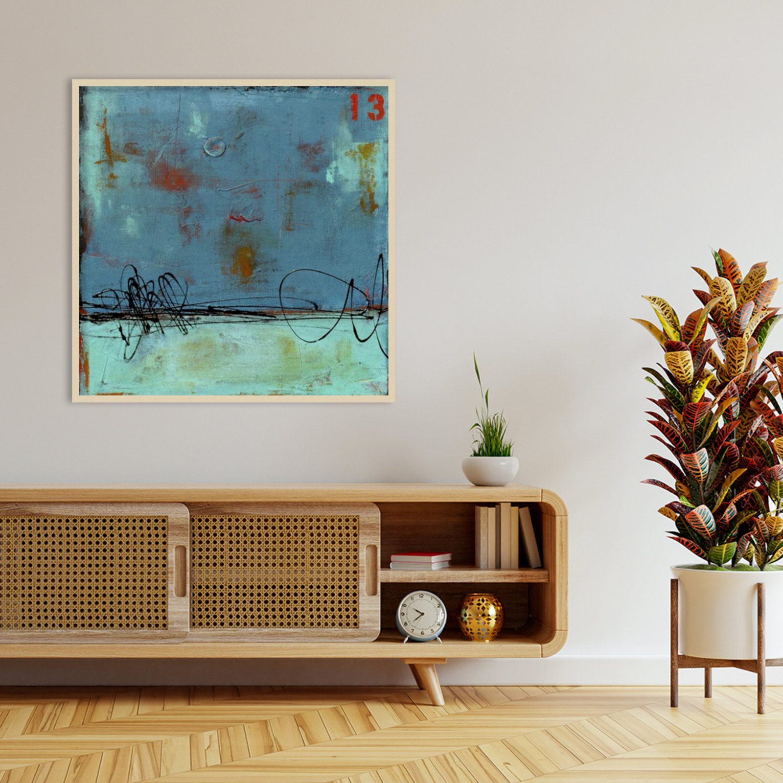 Blue Bay Marina I Print by Erin Ashley, 41" H x 41" W, Brown