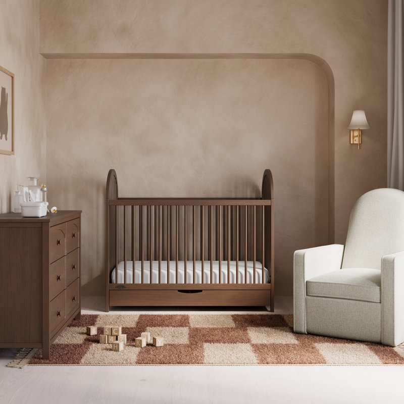 Lit de bébé convertible 3-en-1 avec tiroir Graco Olivia, Noisette