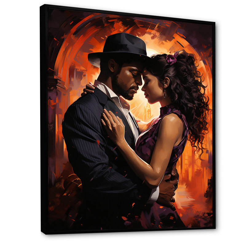 Yulianna Music Tango Passion Intense I - reproduction sur toile, H 20 po x l 12 po x P 1 po, Cadre flottant noir