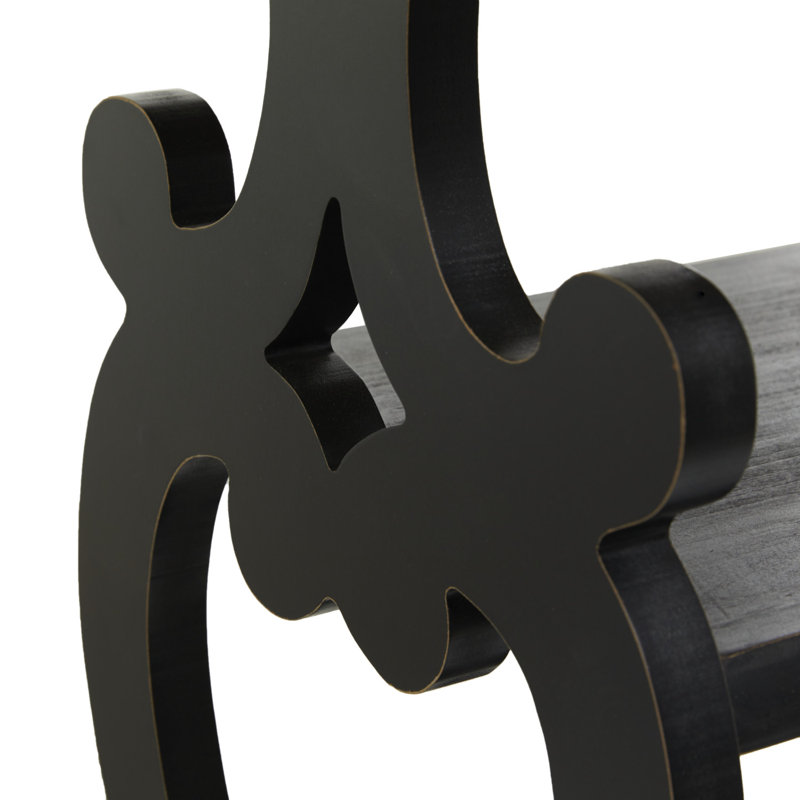 Console à 2 tablettes avec plateau en bois brun Czajkowski, Noir