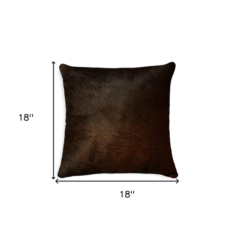 Coussin 18 "en peau de vache chocolat