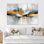 «Bold Minimalisme Cityscape Horizon I», art mural grand paysage urbain - 3 panneaux