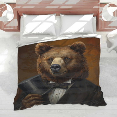 Bear In Tuxedo With Top Hat Comforter