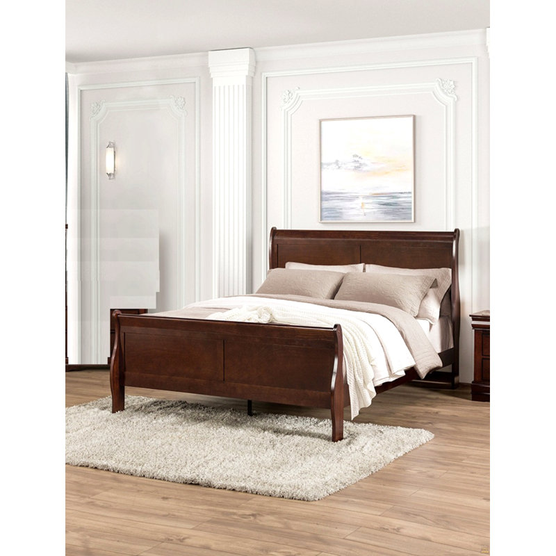 Meuble de chambre à coucher pour lit double 1pc Louis Phillipe, Lit double, Merisier