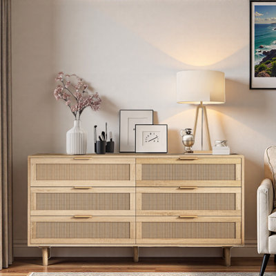 6-drawers Rattan Storage Cabinet
