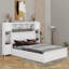 Grand lit en bois avec armoire, tablette et prises tout-en-un-508714935