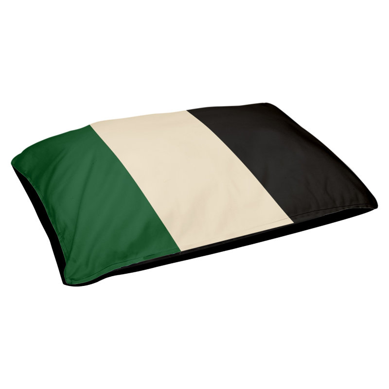 Phoenix Polyester Pet Bed, Large (40" W x 30" D x 14" H), Good Land Green/Cream City Cream/Black