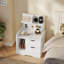 HOMCOM Bedside Table Small Bedside Cabinet, 2 Drawers, High Gloss White