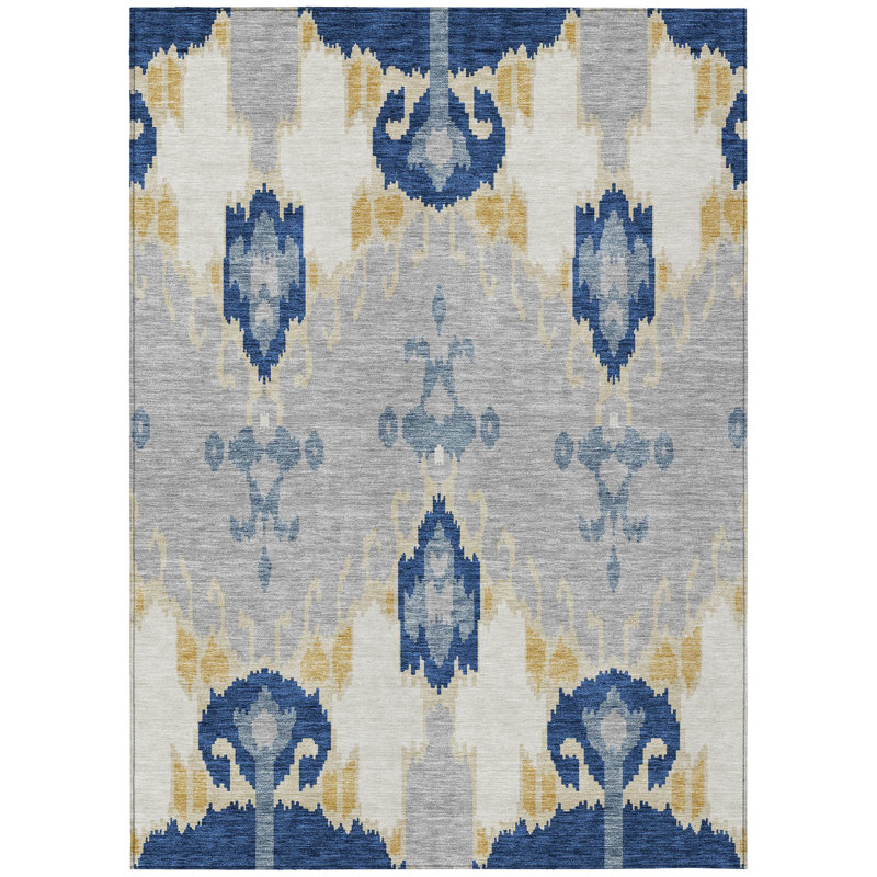 Ikat Indoor / Outdoor Rug, Rectangle 9' x 12'