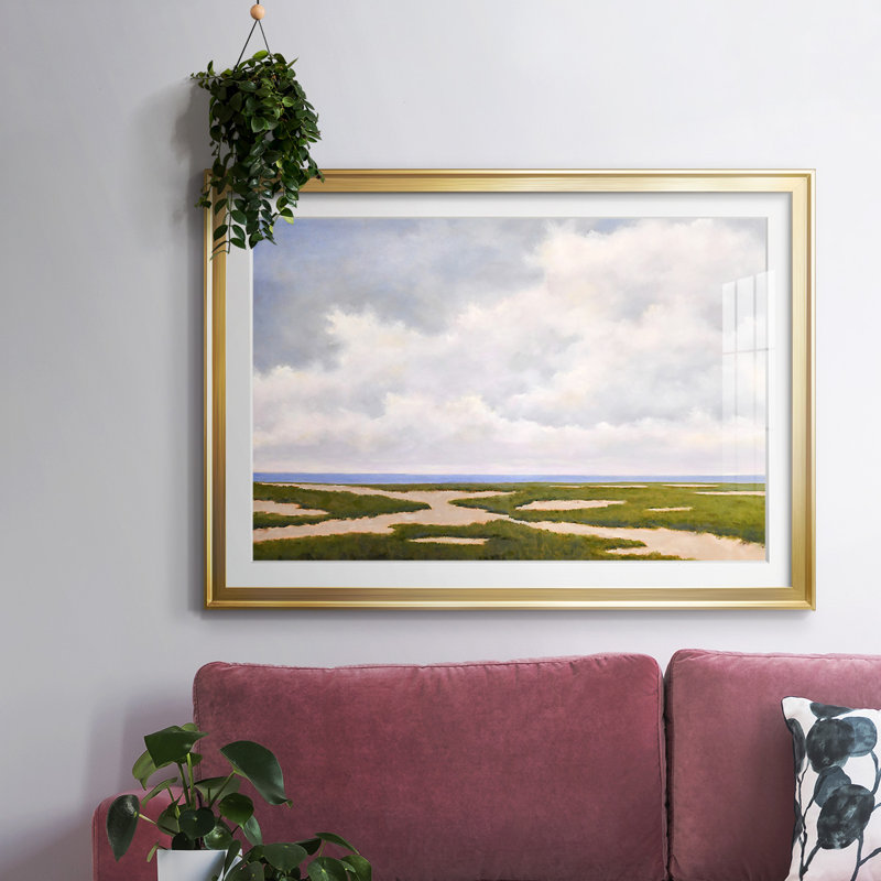 Beach Dunes, impression sur papier encadrée, Or, H 15 po x l 21 po x P 1,5 po