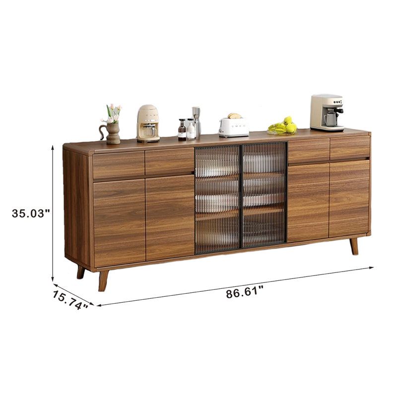 Nacirema Sideboard, 35.03" H x 86.61" W x 15.74" D