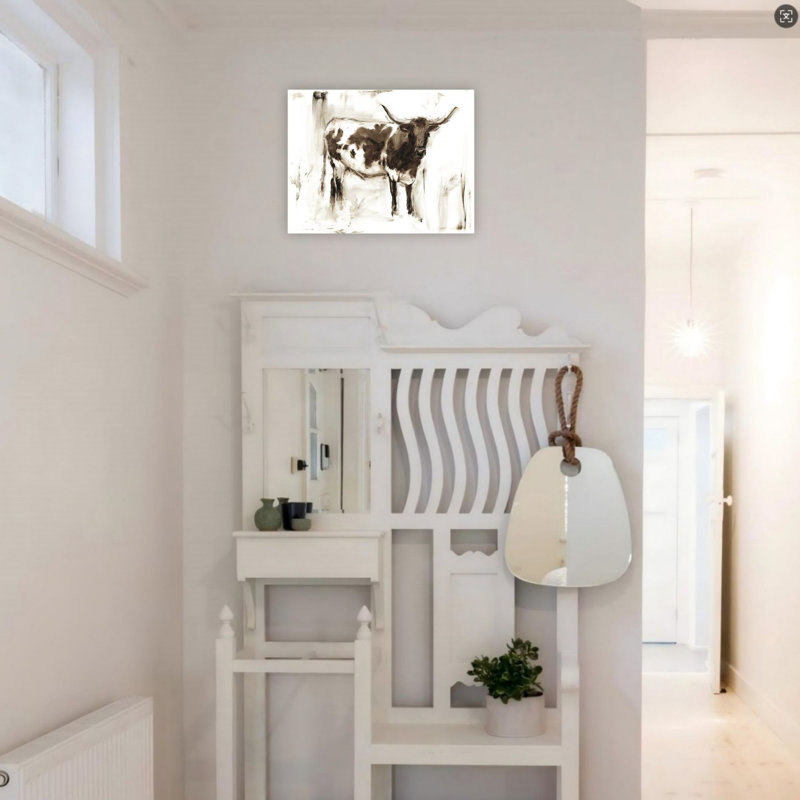 Art mural en toile 24 po x 18 po Longhorn Study