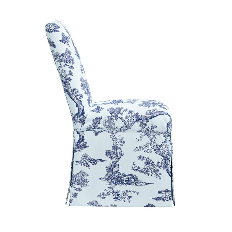 Red from Scalamandre Crafted by Cloth & Company Claremont Dining Chair in Pattern, Scm Toile Blue Linen