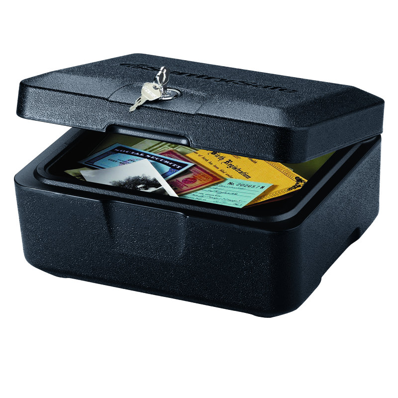  SentrySafe 0.15 Cu. Ft. Fireproof Chest Safe Box with Key Lock