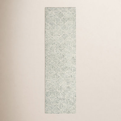 Linsly Handmade Light Green/Ivory Rug