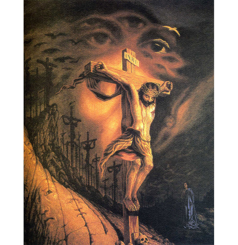 Calvaire, H 24 po x l 19 po