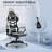 HOMCOM Adjustable Reclining Ergonomic Faux Leather Swiveling PC & Racing Game Chair in Grey-657653845