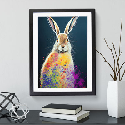 Paint Splashed Hare No.2 - Framed Print