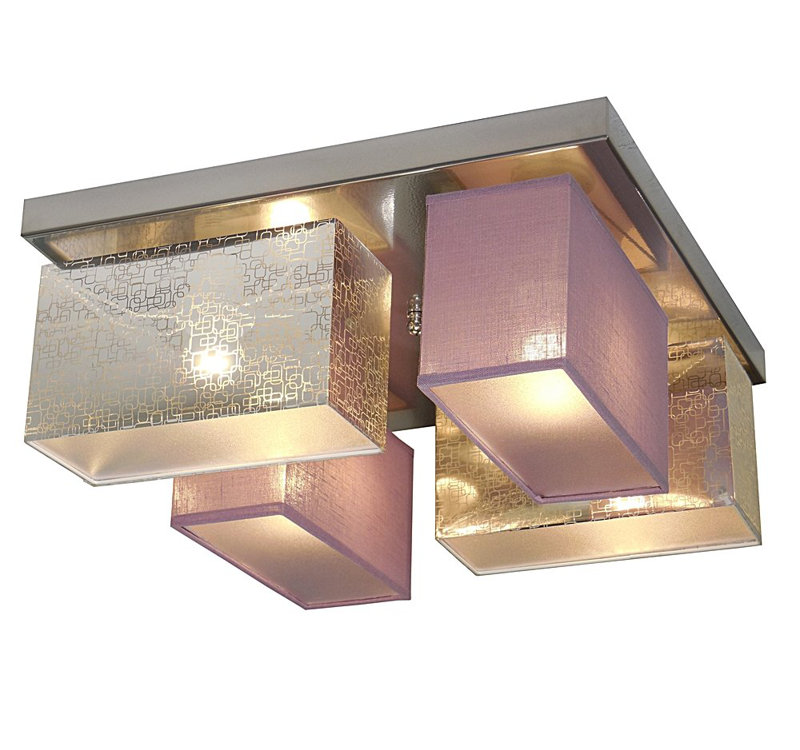 Partlow Fabric Semi Flush Mount, Silver and purple