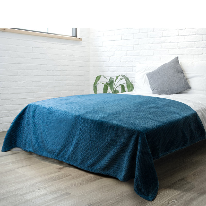 Couverture décorative légère et luxueuse, 60 po x 80 po, Bleu
