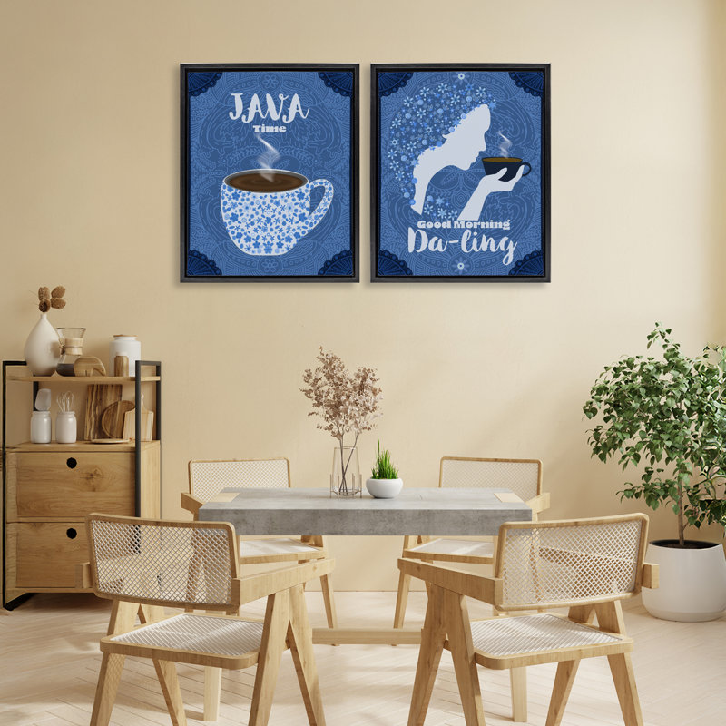 Ensemble de cadres flottants Java Time Good Morning Coffees, par Lori Mosley, Noir, H 21 po x l 17 po
