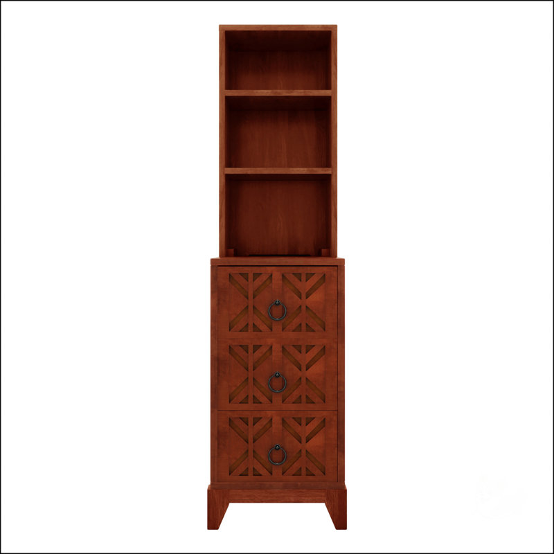 Table de bout avec 3 tiroirs, Naturel