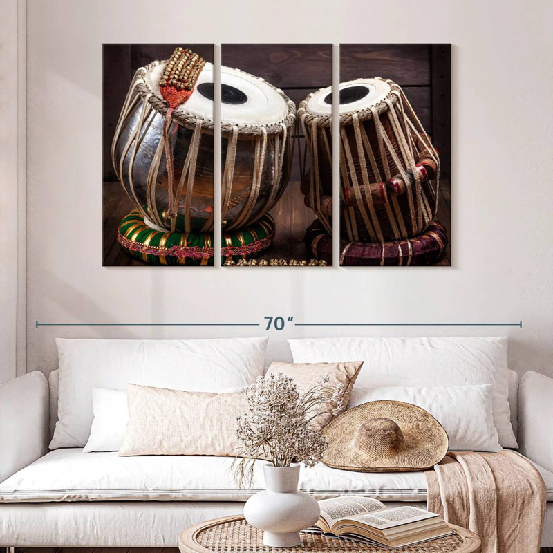Abarca Tabla Drums And Bells, 32" H x 50" W