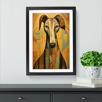 Greyhound Art Deco Art - Framed Print
