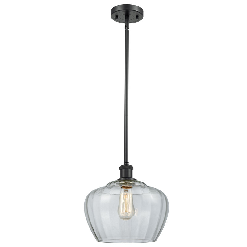 Ballston Fenton 11" - 1 Light 11" Mini Pendant, 6 Watt Vinage LED Bulb, Clear, Matte Black