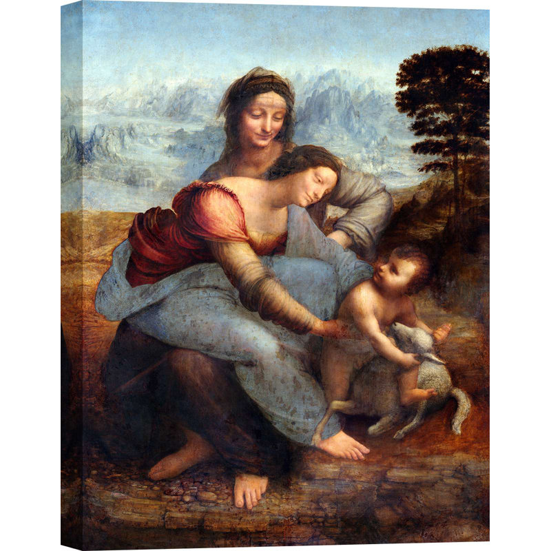 The Virgin And Child With Saint Anne, Ca 1503 by Leonardo Da Vinci - Wrapped Canvas Print, 100cm H x 70cm W