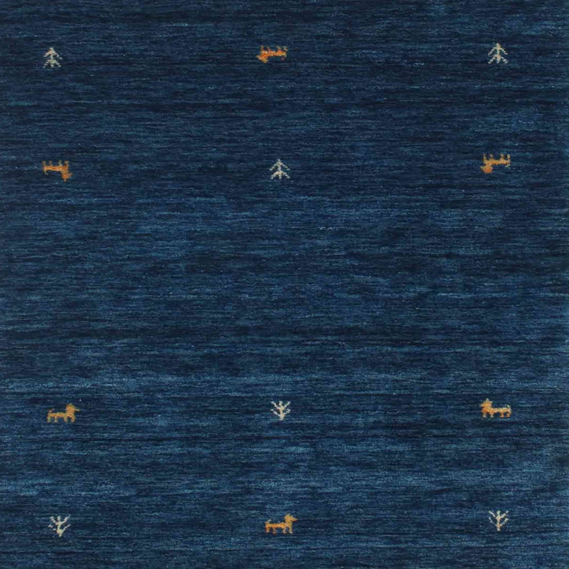 Tapis bleu foncé Leota, Carré 6 pi