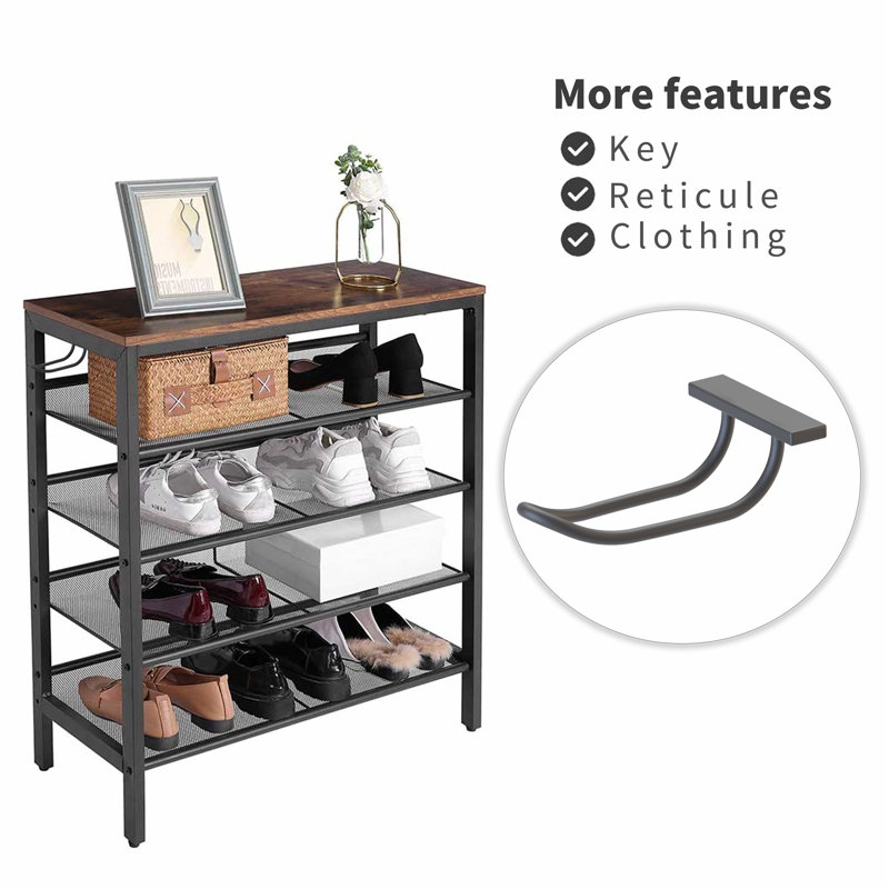 12 Pair Solid Wood Shoe Rack