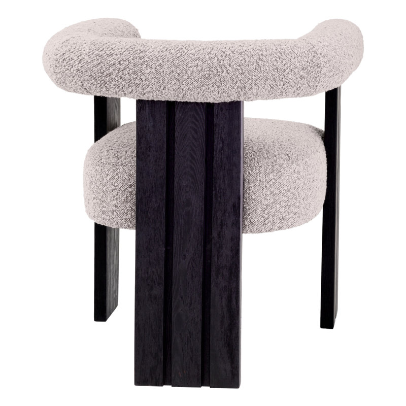 Percy Upholstered Dining Chair, Bouclé Gray