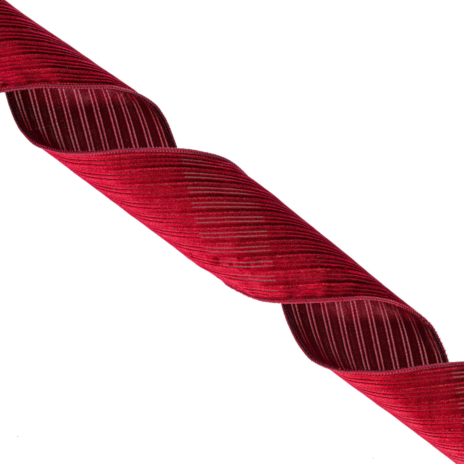Vickerman 10yd Velvet Lined Satin Back Ribbon., Burgundy, 0.2" H x 360" W x 4" D
