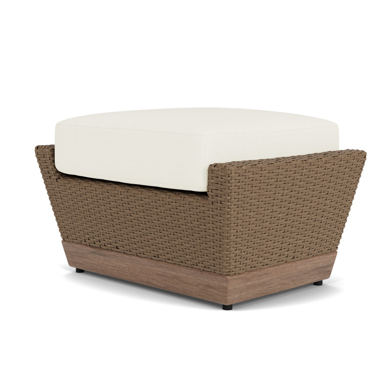 Charisma Rectangle Outdoor Ottoman Patio Ottoman, Sailcloth Salt