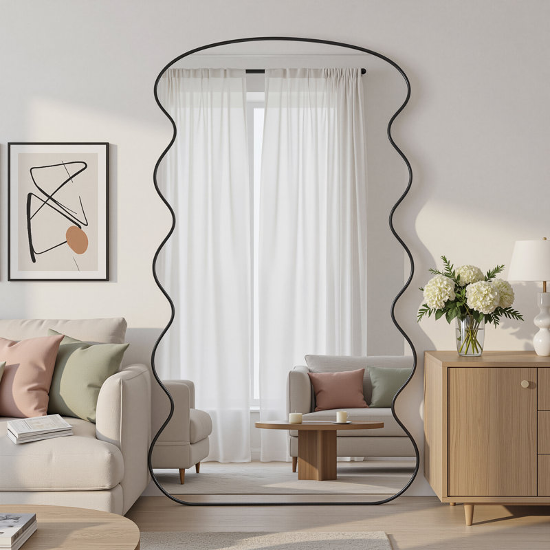 Miroir pleine longueur The Wave, Noir, 72 po x 44 po