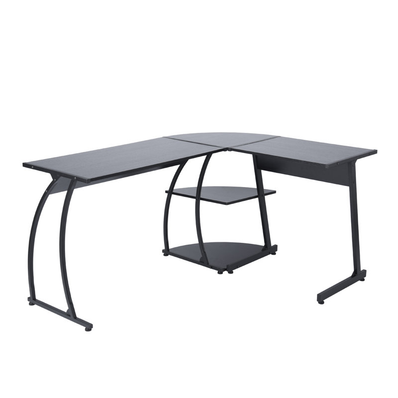 Almodovar L-Shaped Metal Base Executive Desk