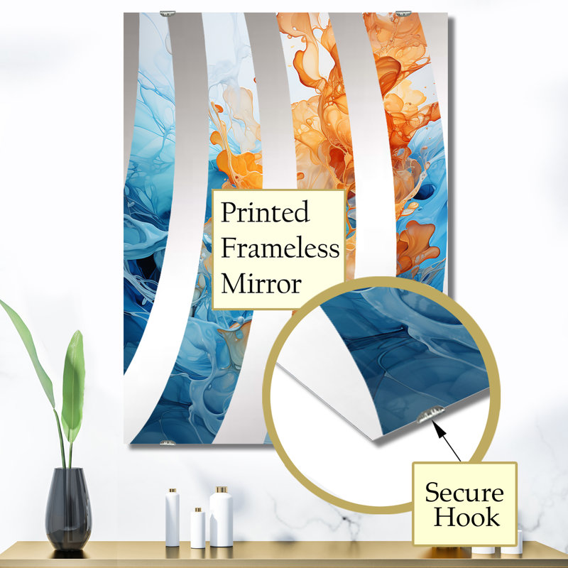 NIRRIN - Miroir mural décoratif à collage abstrait MIR131646, 40 po x 30 po